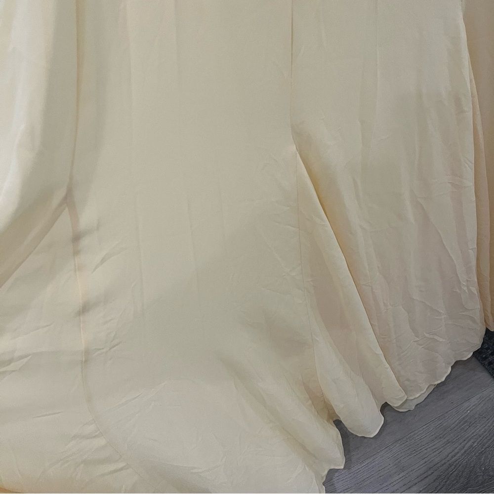 NWT Camila Coelho Maxi Dress Butter Yellow Sheer Dia Slip Wedding Guest size S - Picture 9 of 10